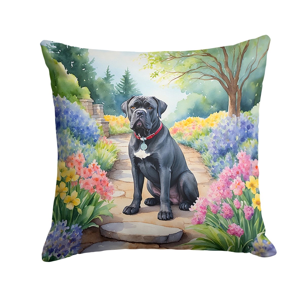 DAC6591PW1414 14 x 14 in. Cane Corso Spring Path Throw Pillow