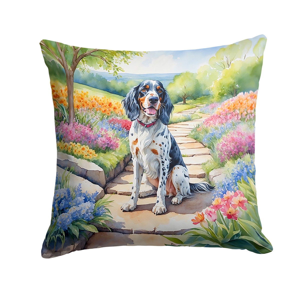 DAC6624PW1414 14 x 14 in. English Setter Spring Path Throw Pillow