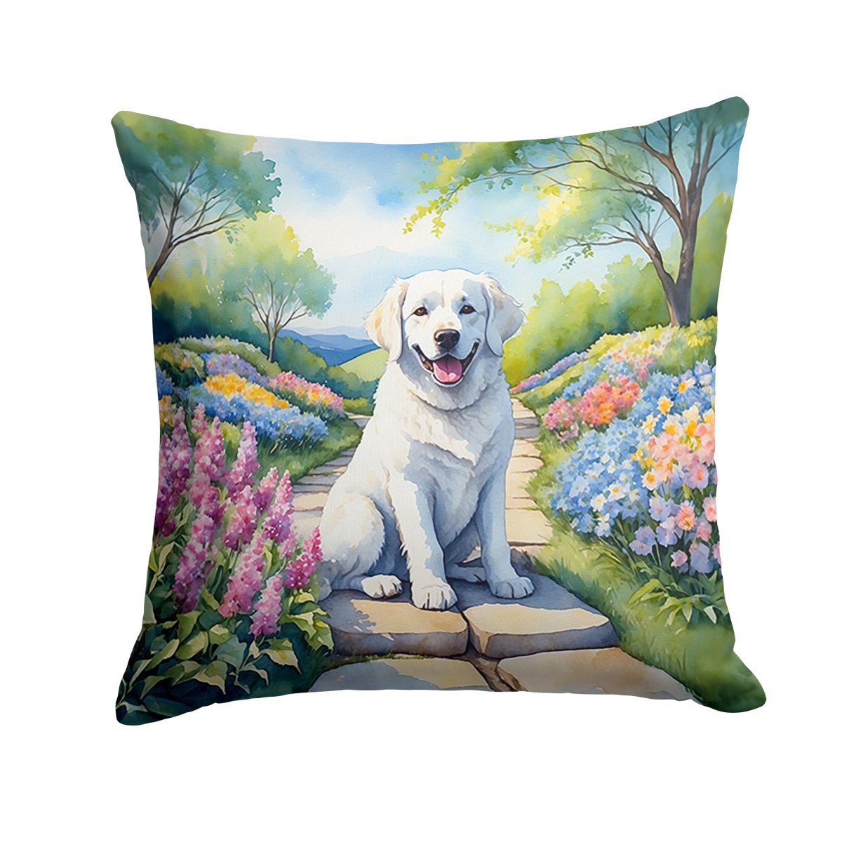 DAC6659PW1818 18 x 18 in. Kuvasz Spring Path Throw Pillow