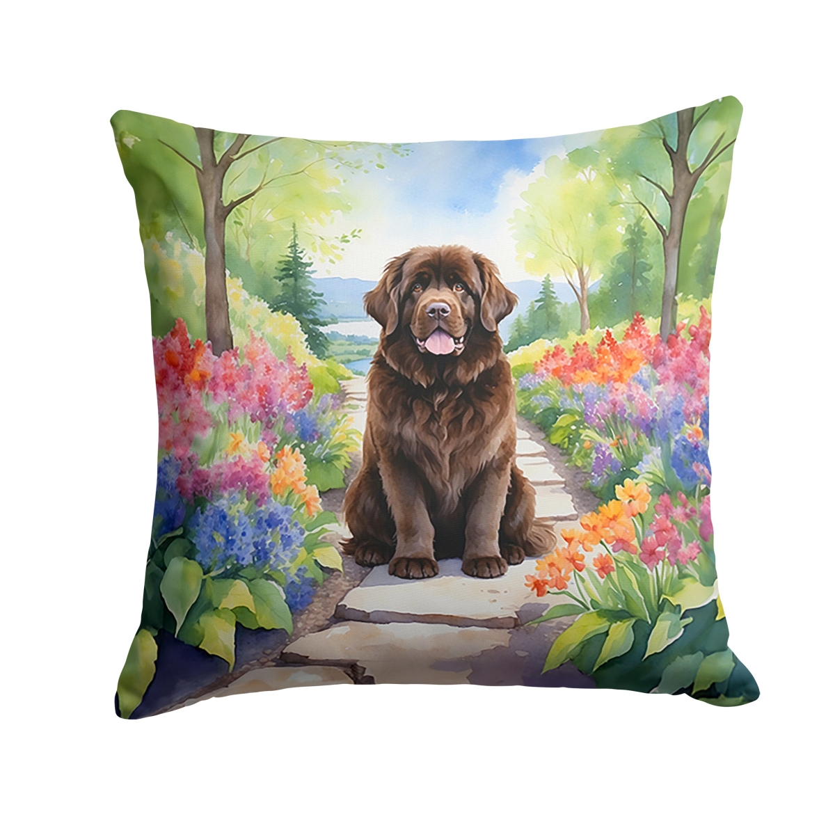 DAC6676PW1818 18 x 18 in. foundland Spring Path Throw Pillow