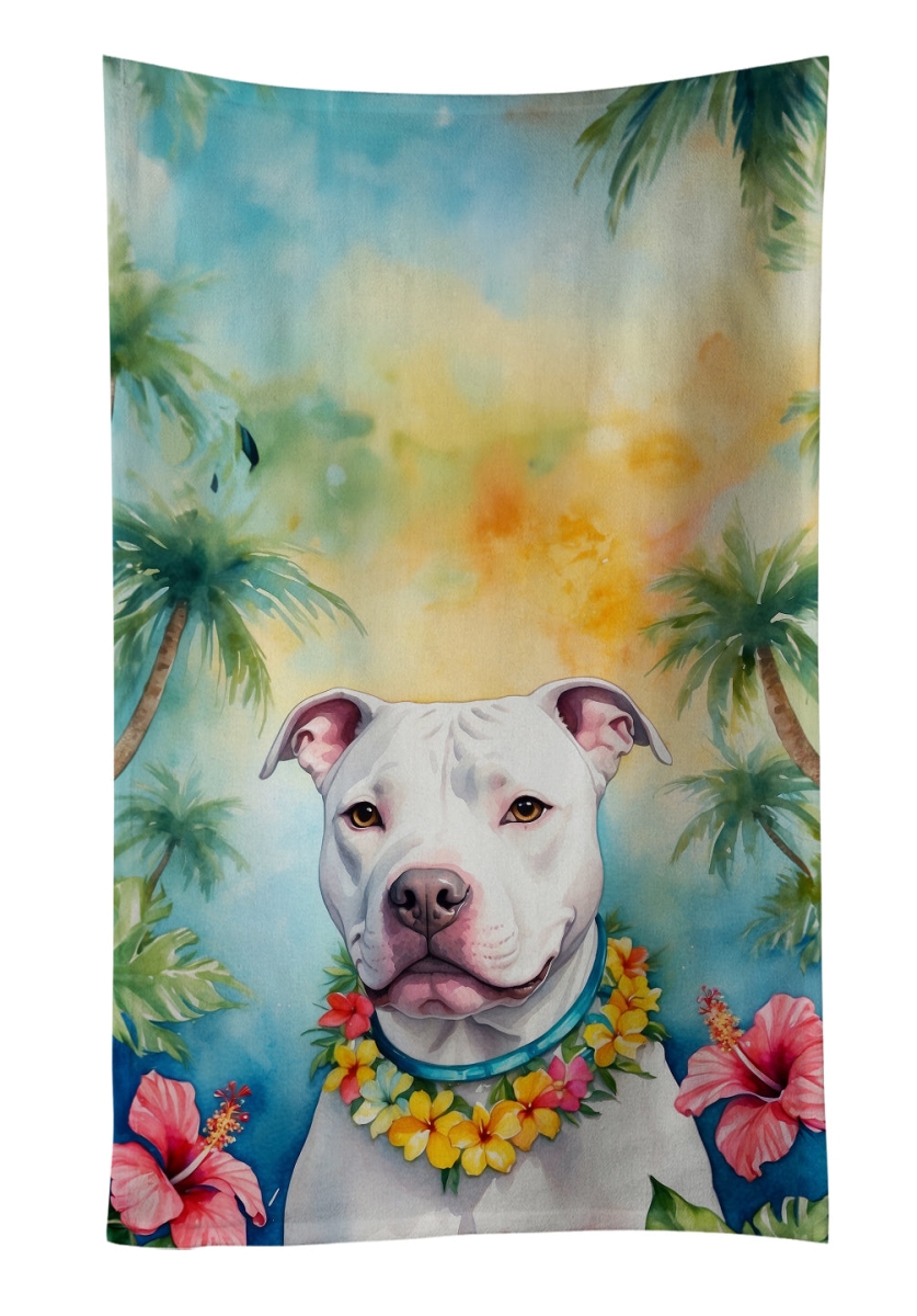DAC6489KTWL 25 x 15 in. Pit Bull Terrier Luau Kitchen Towel