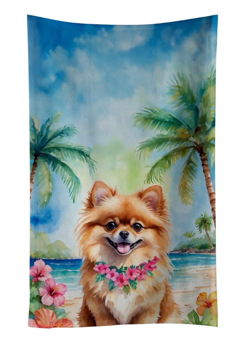 DAC6493KTWL 25 x 15 in. Pomeranian Luau Kitchen Towel