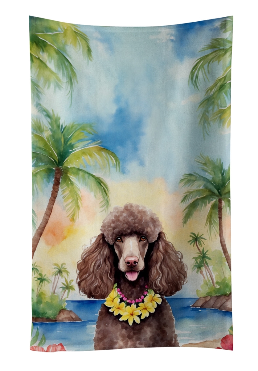 DAC6499KTWL 25 x 15 in. Chocolate Poodle Luau Kitchen Towel
