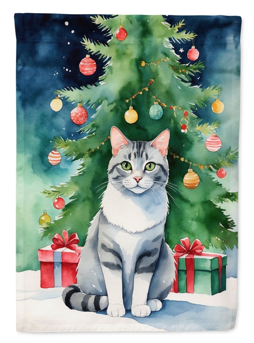 DAC7187CHF 40 x 28 in. Aegean Cat by the Christmas Tree House Flag