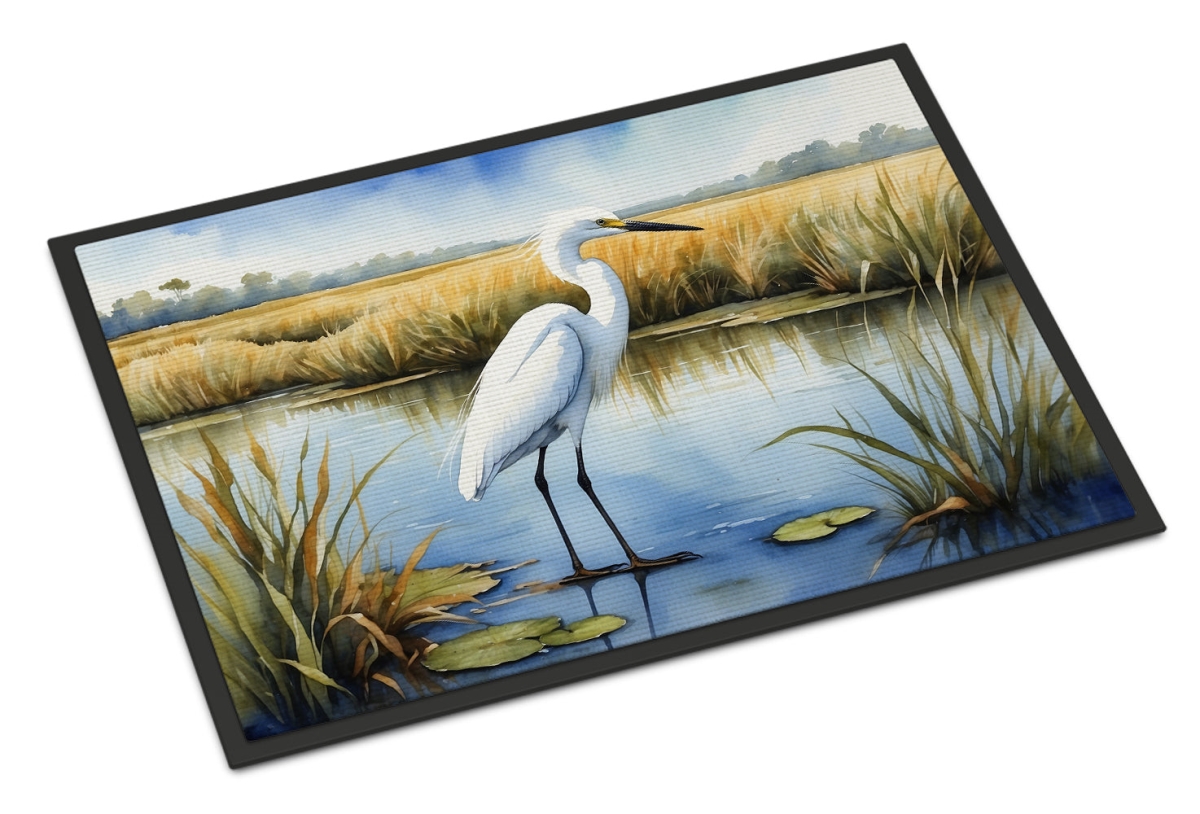 Snowy Egret Doormat - Multicolor - 24 x 36 in. - Weather-Resistant