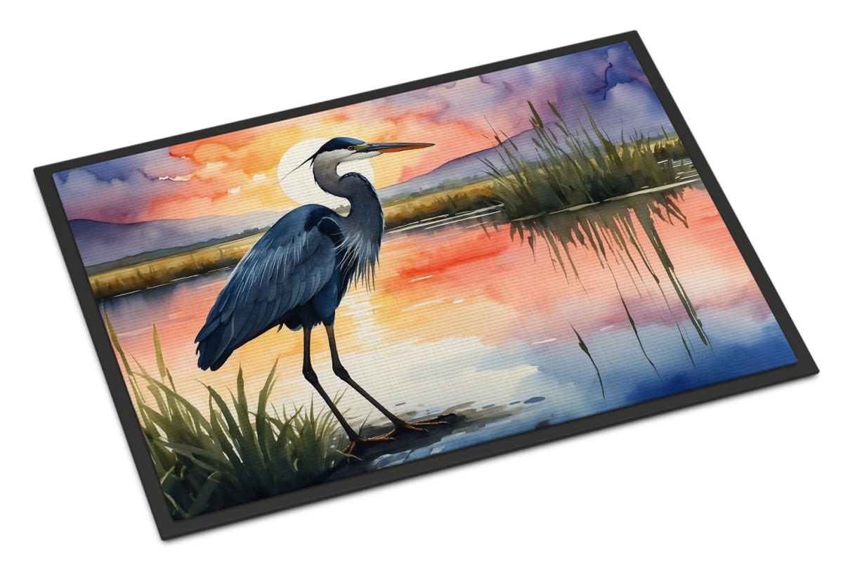 Blue Heron Setting Sun Doormat - Multicolor - 18 x 27 in. - Durable Design