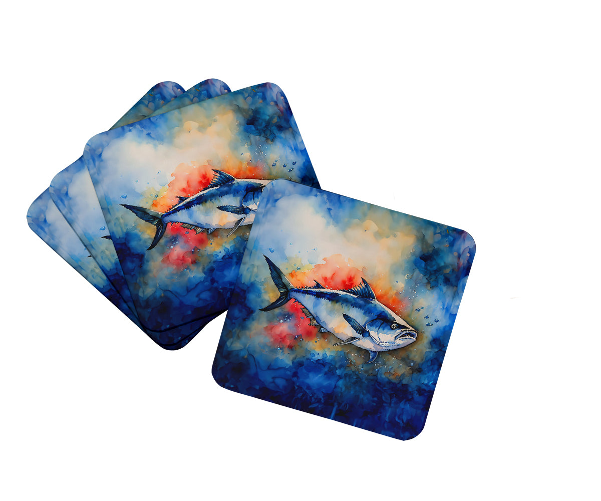DAC2772FC 3.5 x 3.5 in. Bluefin Tuna Foam Coasters