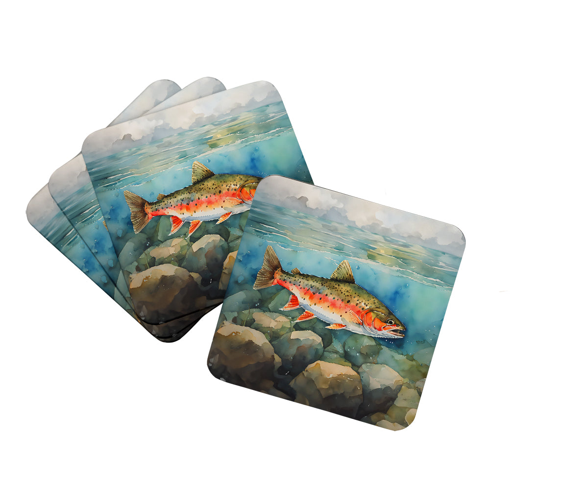 DAC2774FC 3.5 x 3.5 in. Brook Trout Foam Coasters