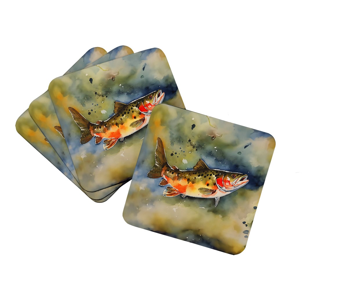 DAC2776FC 3.5 x 3.5 in. Brook Trout Foam Coasters