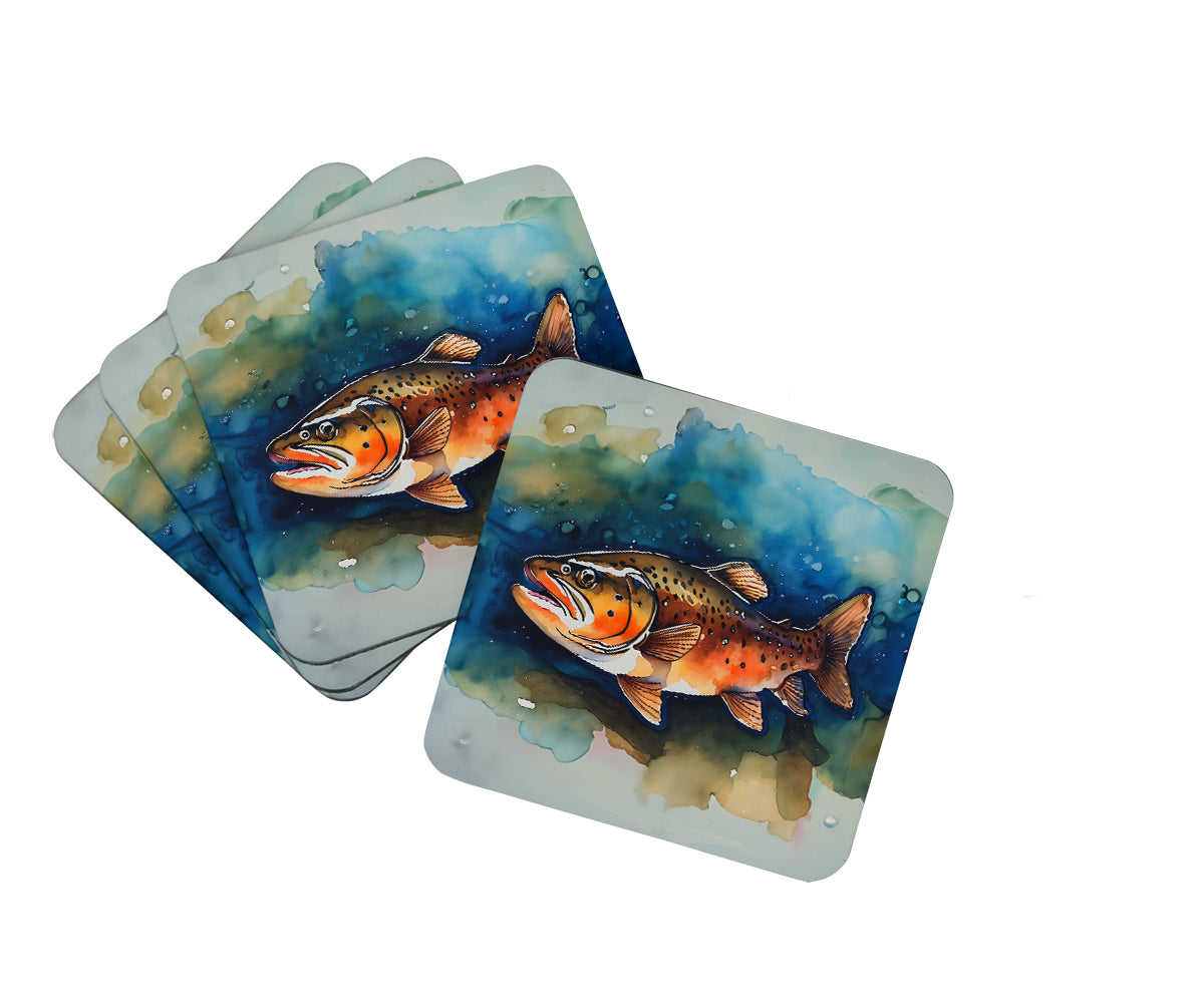 DAC2777FC 3.5 x 3.5 in. Brown Trout Foam Coasters