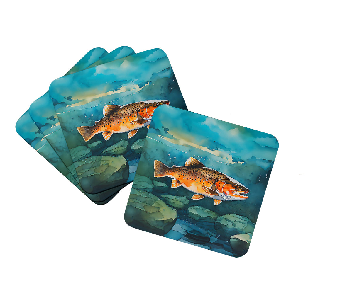 DAC2778FC 3.5 x 3.5 in. Brown Trout Foam Coasters