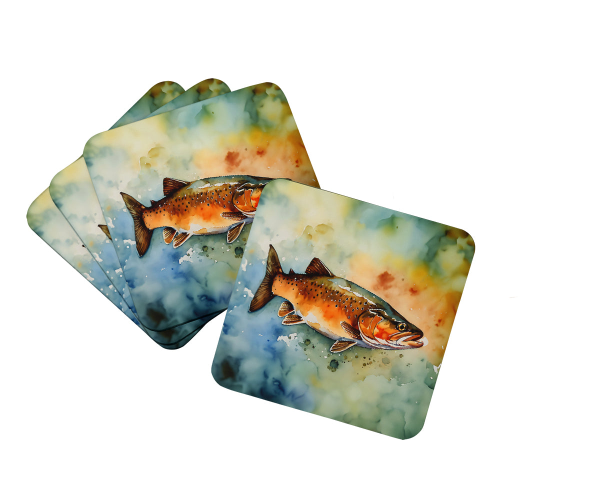 DAC2779FC 3.5 x 3.5 in. Brown Trout Foam Coasters