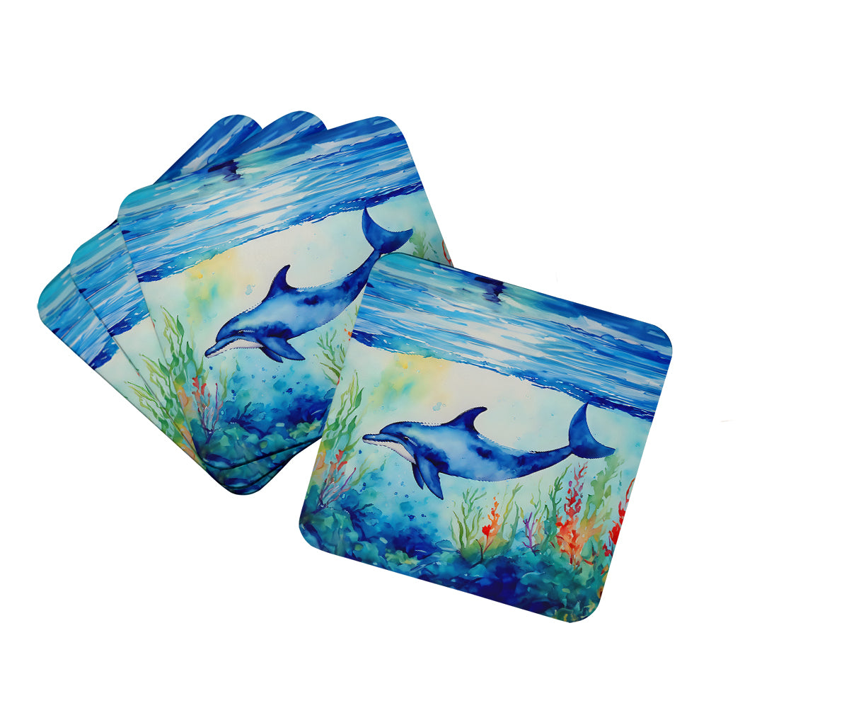 DAC2781FC 3.5 x 3.5 in. Dolphin Foam Coasters
