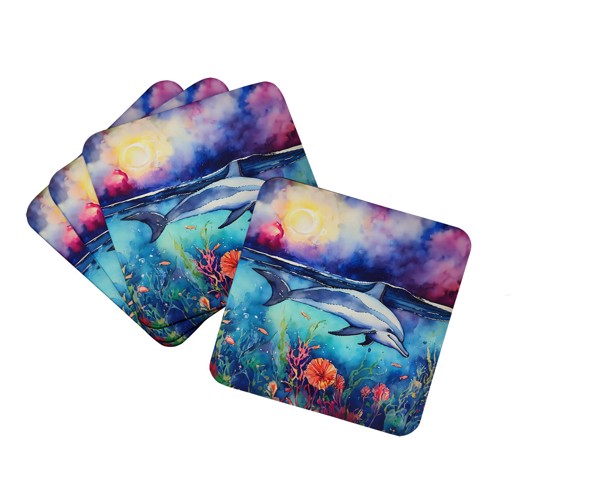 DAC2782FC 3.5 x 3.5 in. Dolphin Foam Coasters