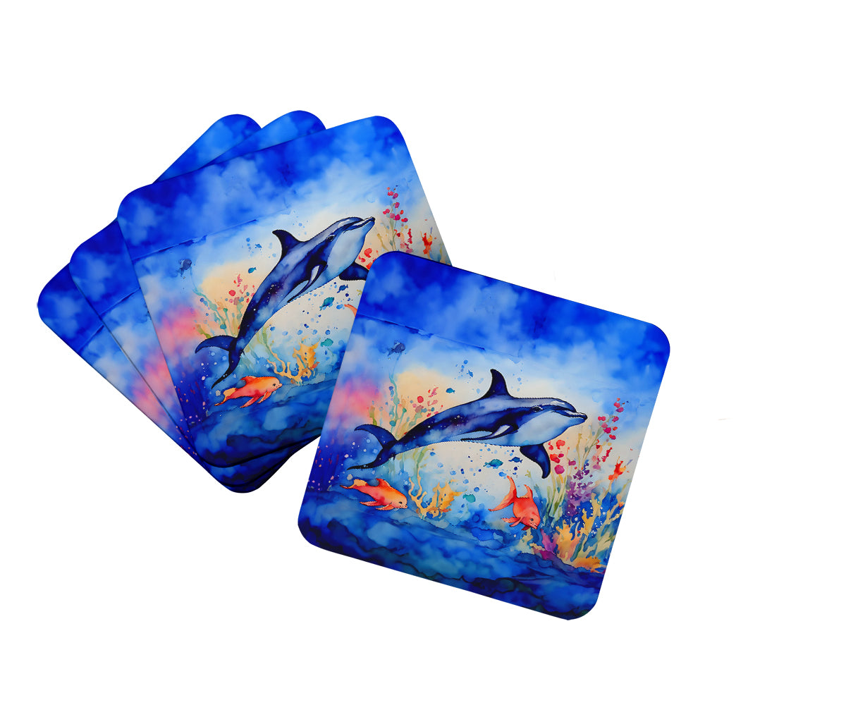 DAC2784FC 3.5 x 3.5 in. Dolphin Foam Coasters