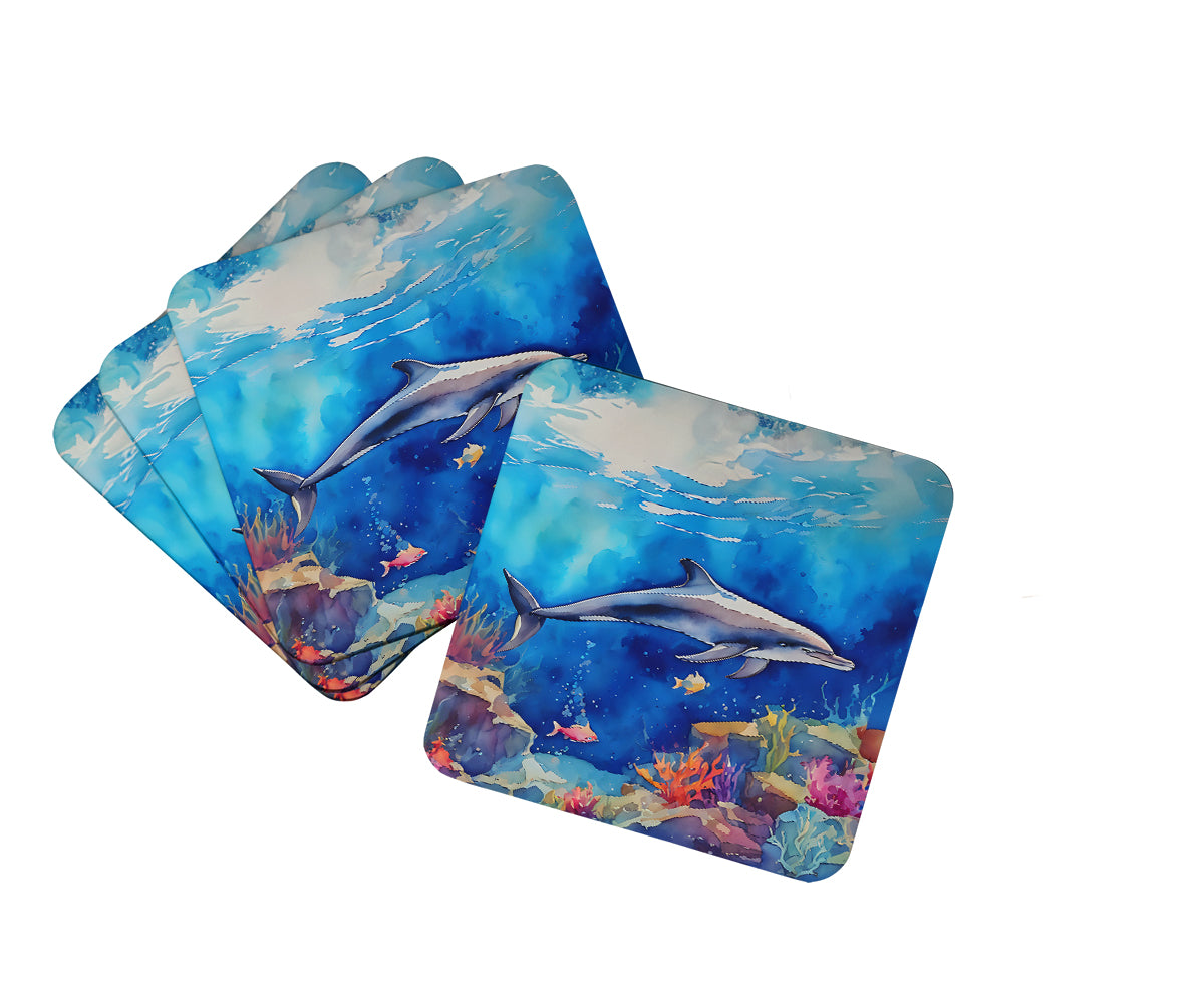DAC2785FC 3.5 x 3.5 in. Dolphin Foam Coasters