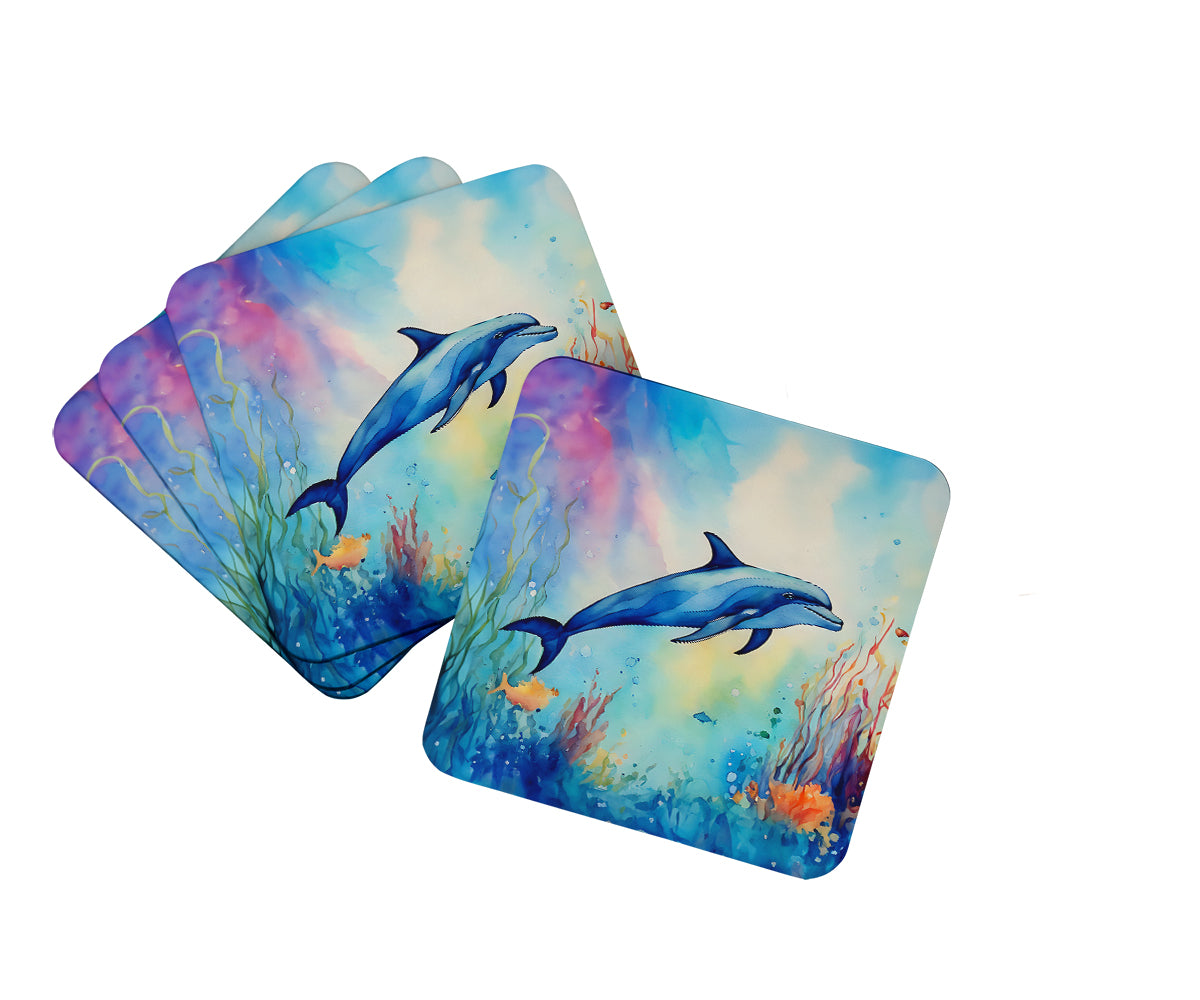 DAC2786FC 3.5 x 3.5 in. Dolphin Foam Coasters