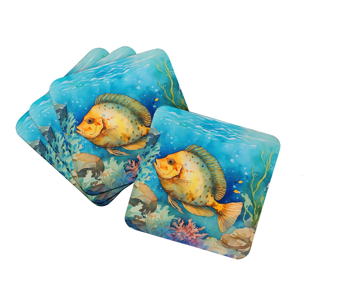 DAC2787FC 3.5 x 3.5 in. Flounder Foam Coasters