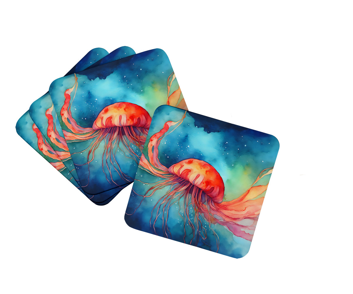 DAC2788FC 3.5 x 3.5 in. Jellyfish Foam Coasters