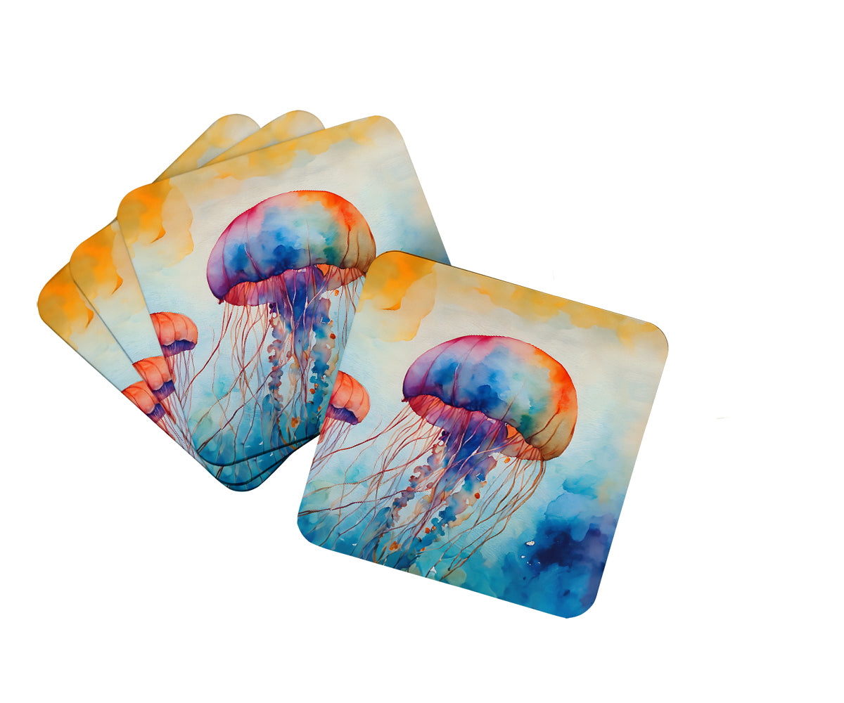 DAC2789FC 3.5 x 3.5 in. Jellyfish Foam Coasters