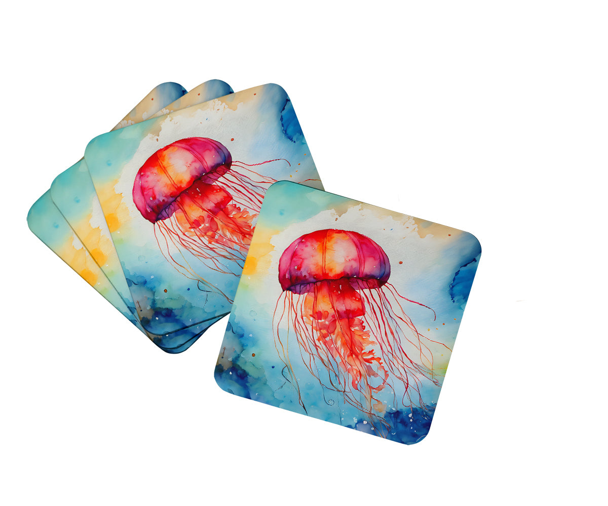 DAC2791FC 3.5 x 3.5 in. Jellyfish Foam Coasters