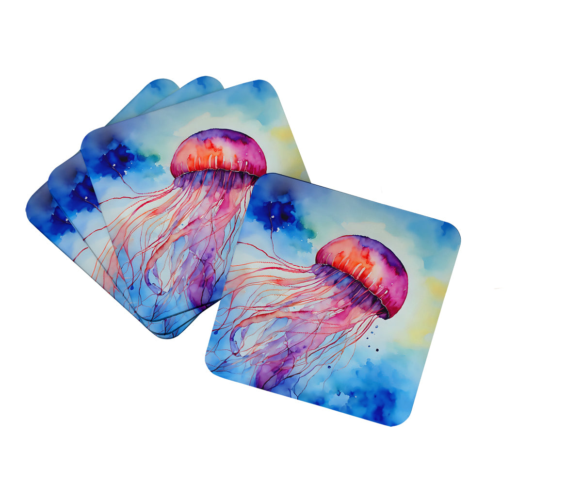 DAC2792FC 3.5 x 3.5 in. Jellyfish Foam Coasters