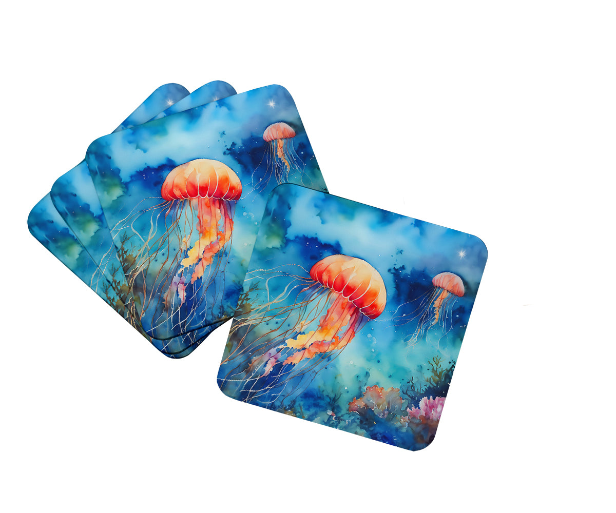 DAC2793FC 3.5 x 3.5 in. Jellyfish Foam Coasters
