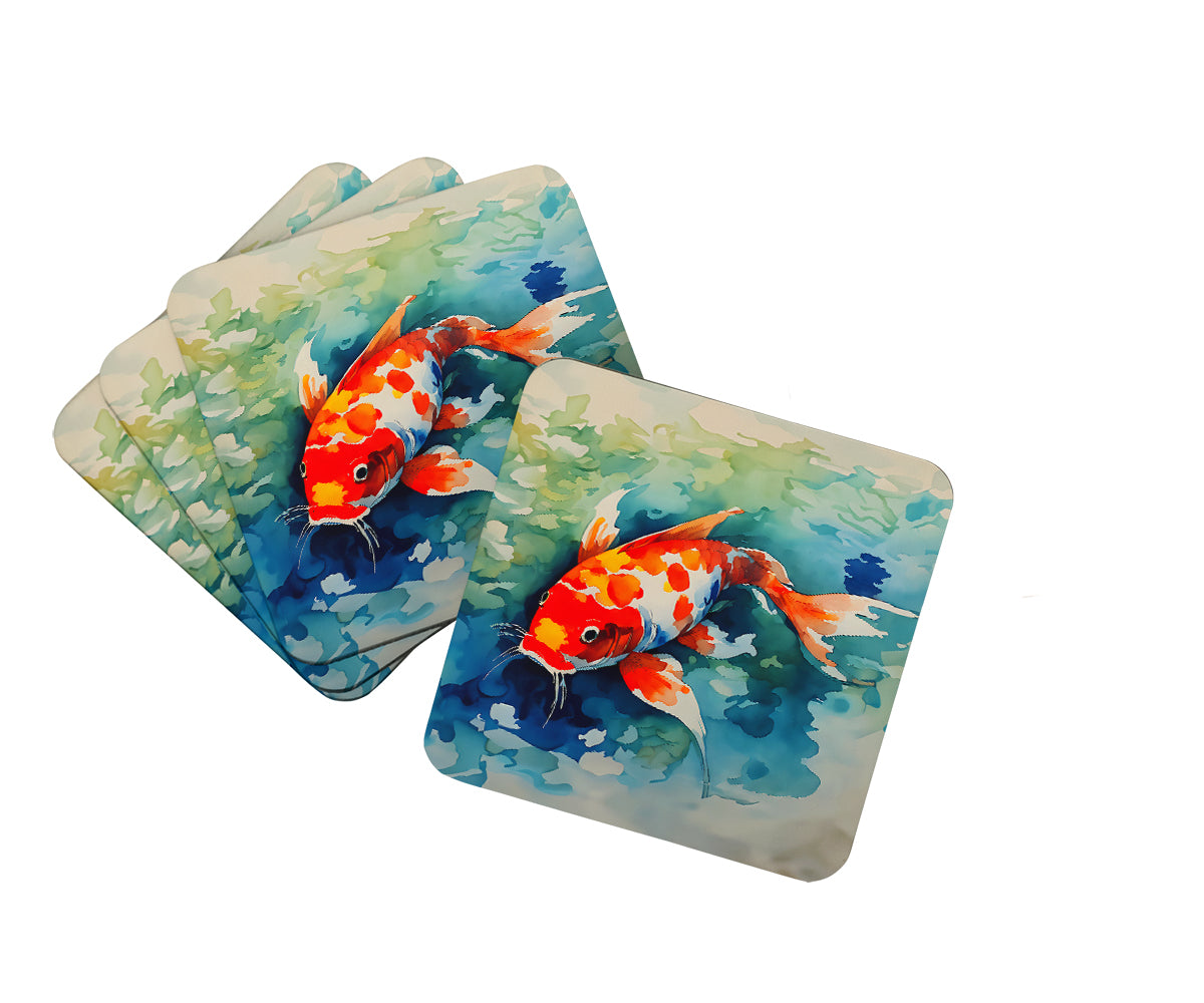 DAC2794FC 3.5 x 3.5 in. Koi Fish Foam Coasters