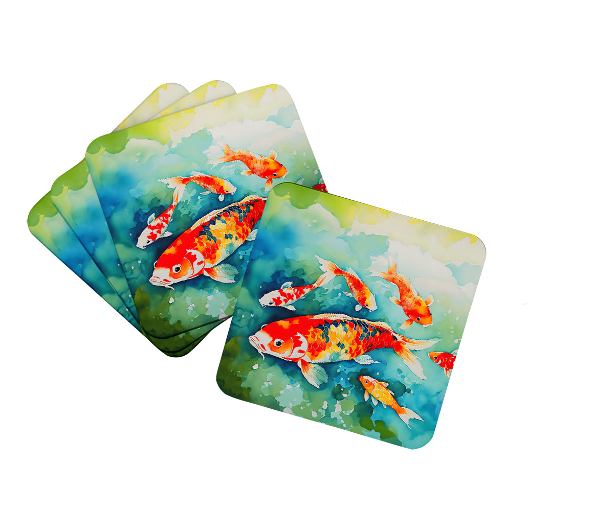 DAC2796FC 3.5 x 3.5 in. Koi Fish Foam Coasters