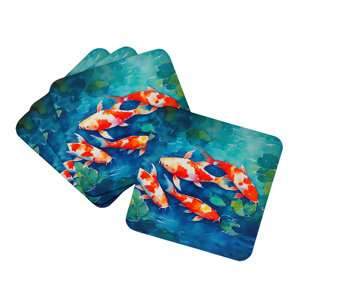 DAC2800FC 3.5 x 3.5 in. Koi Fish Foam Coasters