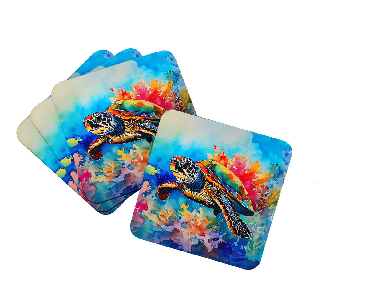 DAC2807FC 3.5 x 3.5 in. Loggerhead Sea Turtle Foam Coasters