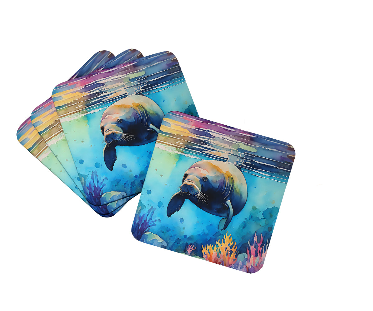DAC2810FC 3.5 x 3.5 in. Manatee Foam Coasters
