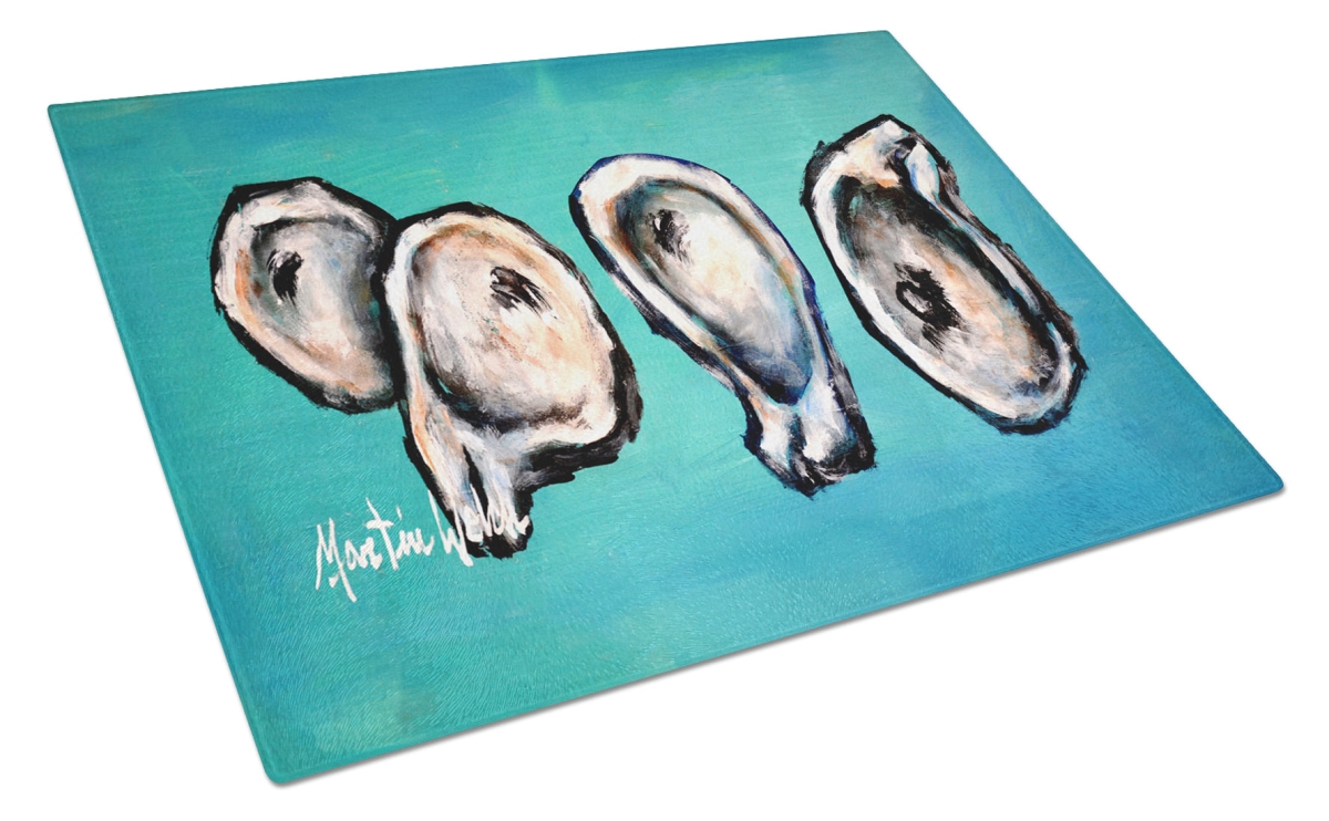 MW2003LCB 15 x 12 in. Four Oyster Shells on Board Glass Cutting Board