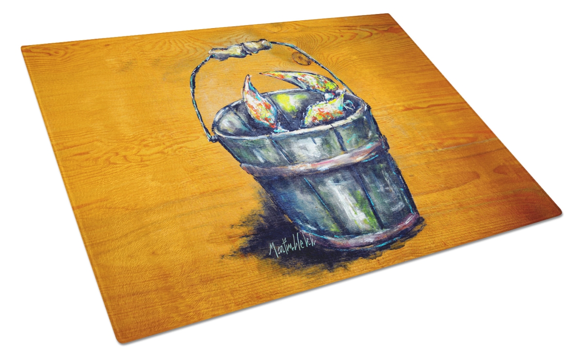 MW2004LCB 15 x 12 in. A Crab Bucket Glass Cutting Board