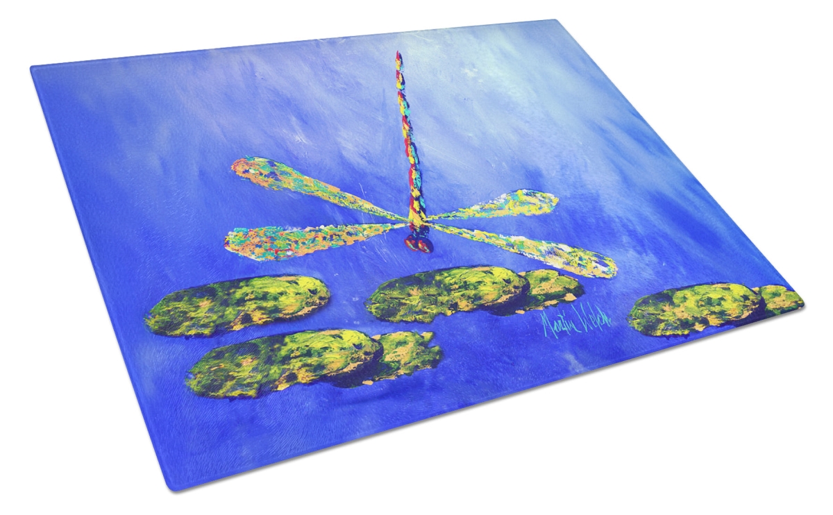 MW2023LCB 15 x 12 in. Blue Dragonfly Glass Cutting Board