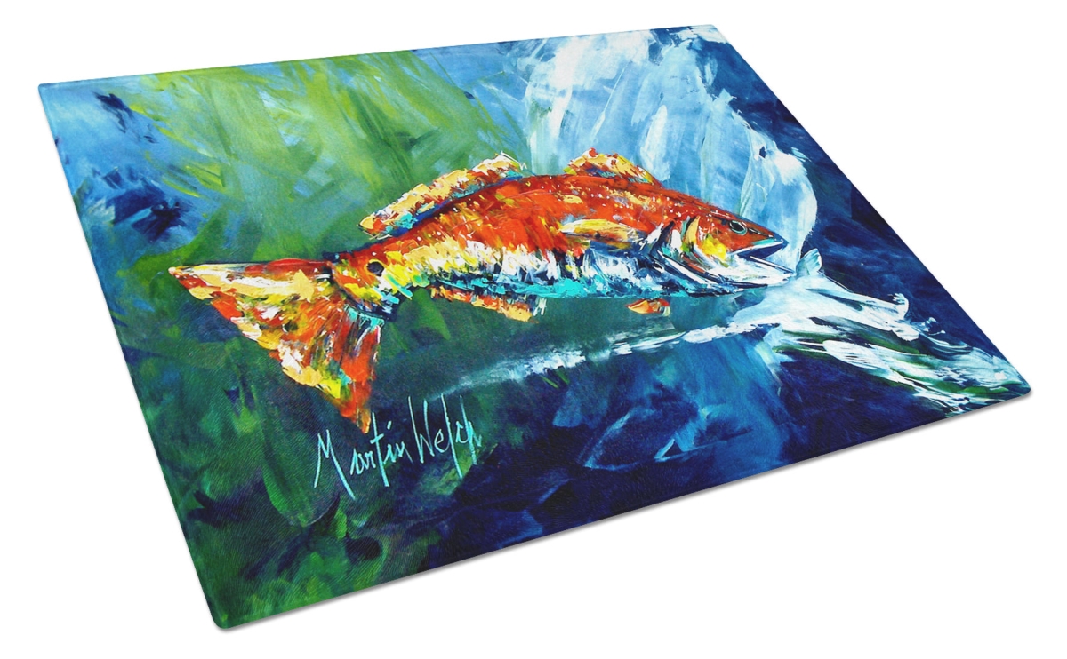 MW2027LCB 15 x 12 in. Break Through Red Fish Glass Cutting Board