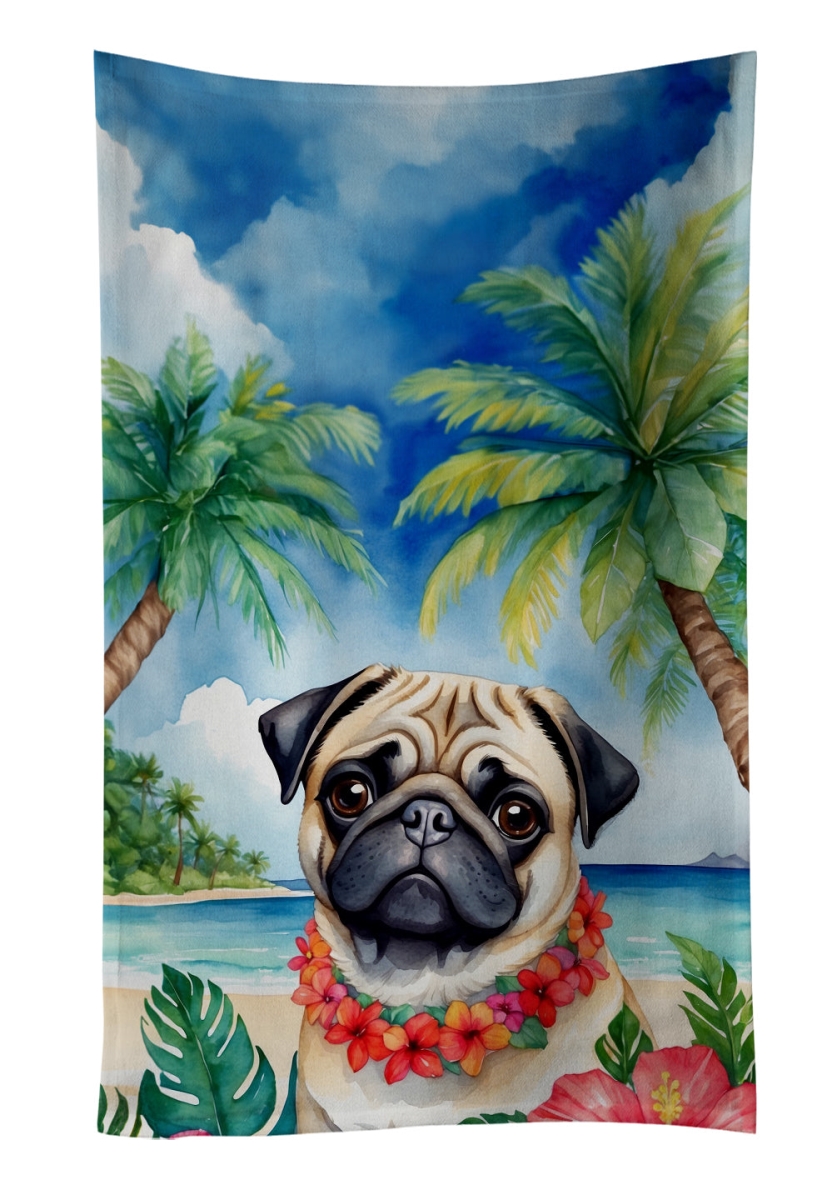 DAC6503KTWL 25 x 15 in. Pug Luau Kitchen Towel