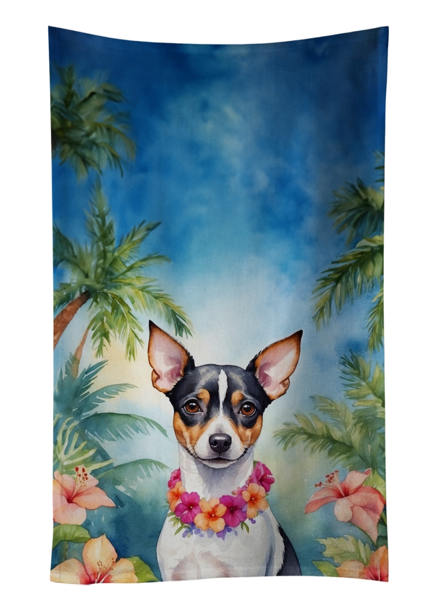 DAC6505KTWL 25 x 15 in. Rat Terrier Luau Kitchen Towel