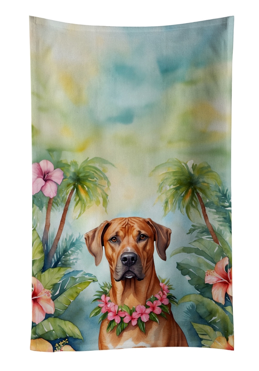 DAC6507KTWL 25 x 15 in. Rhodesian Ridgeback Luau Kitchen Towel