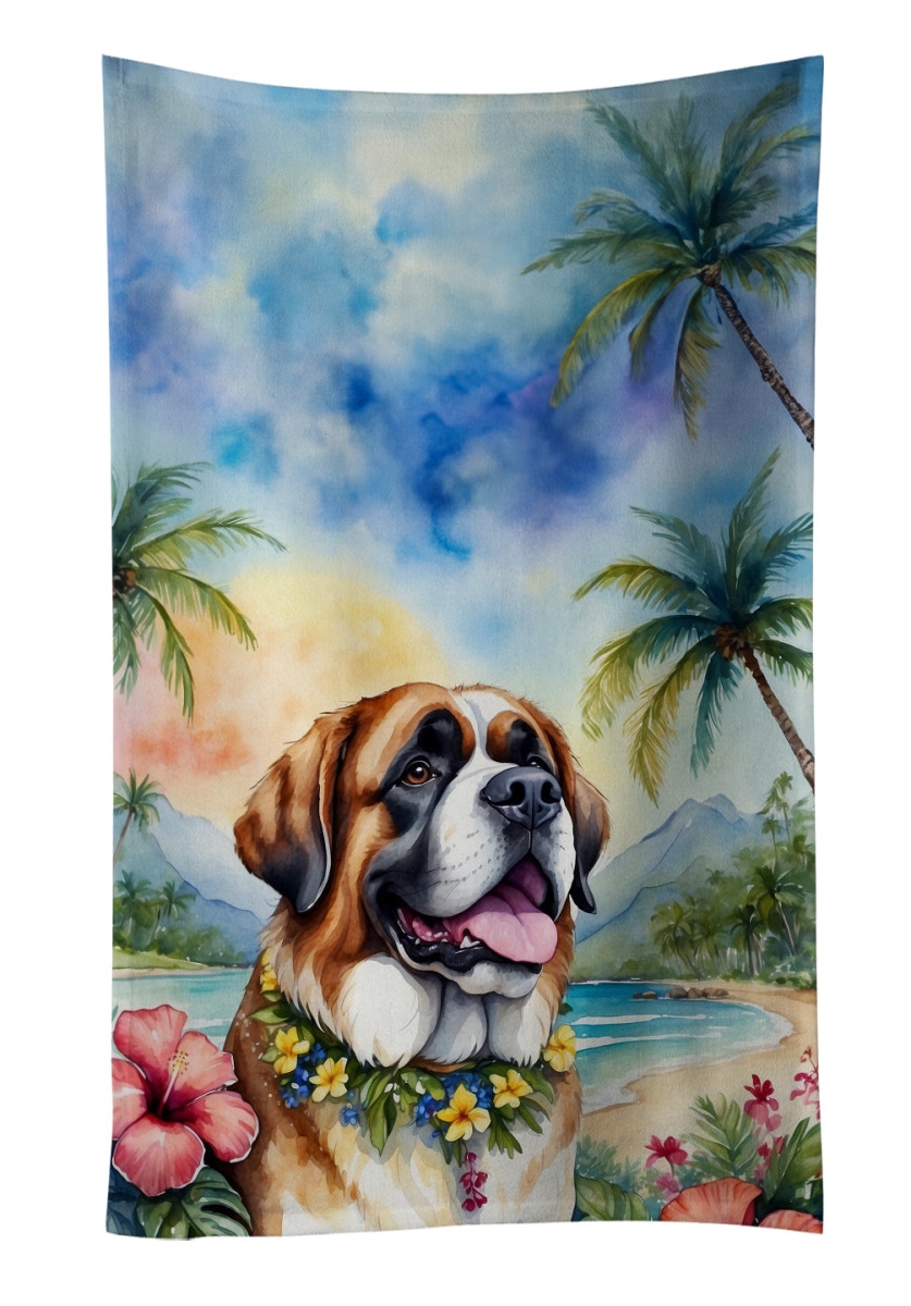 DAC6509KTWL 25 x 15 in. Saint Bernard Luau Kitchen Towel