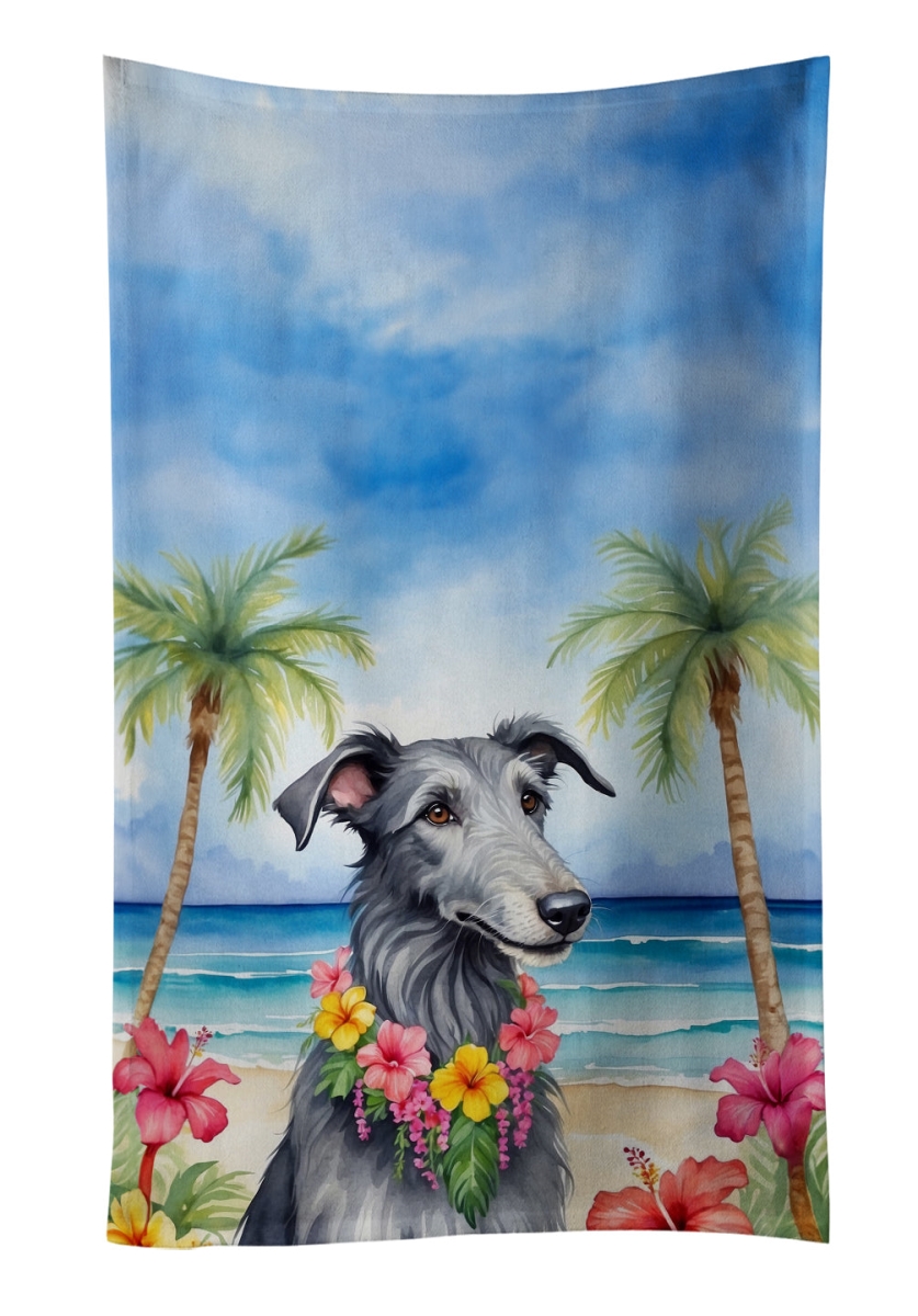 DAC6515KTWL 25 x 15 in. Scottish Deerhound Luau Kitchen Towel