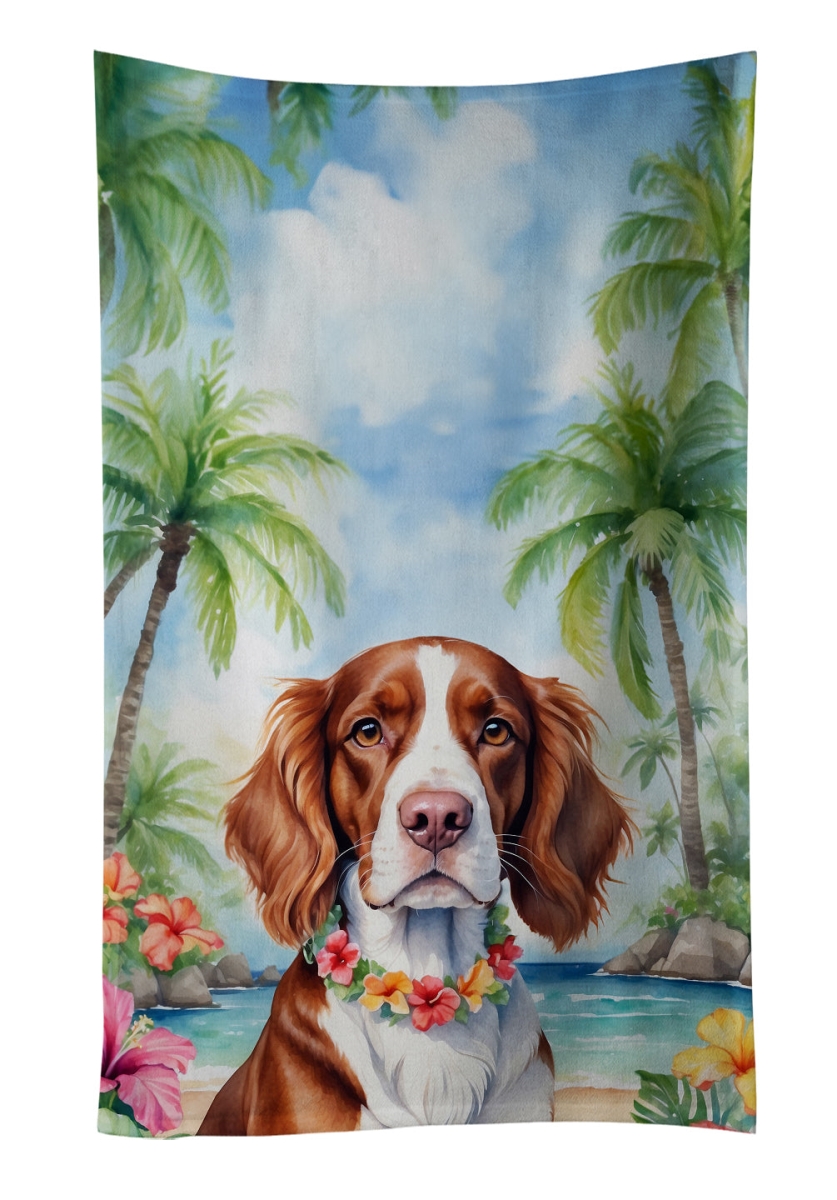 DAC6532KTWL 25 x 15 in. Welsh Springer Spaniel Luau Kitchen Towel