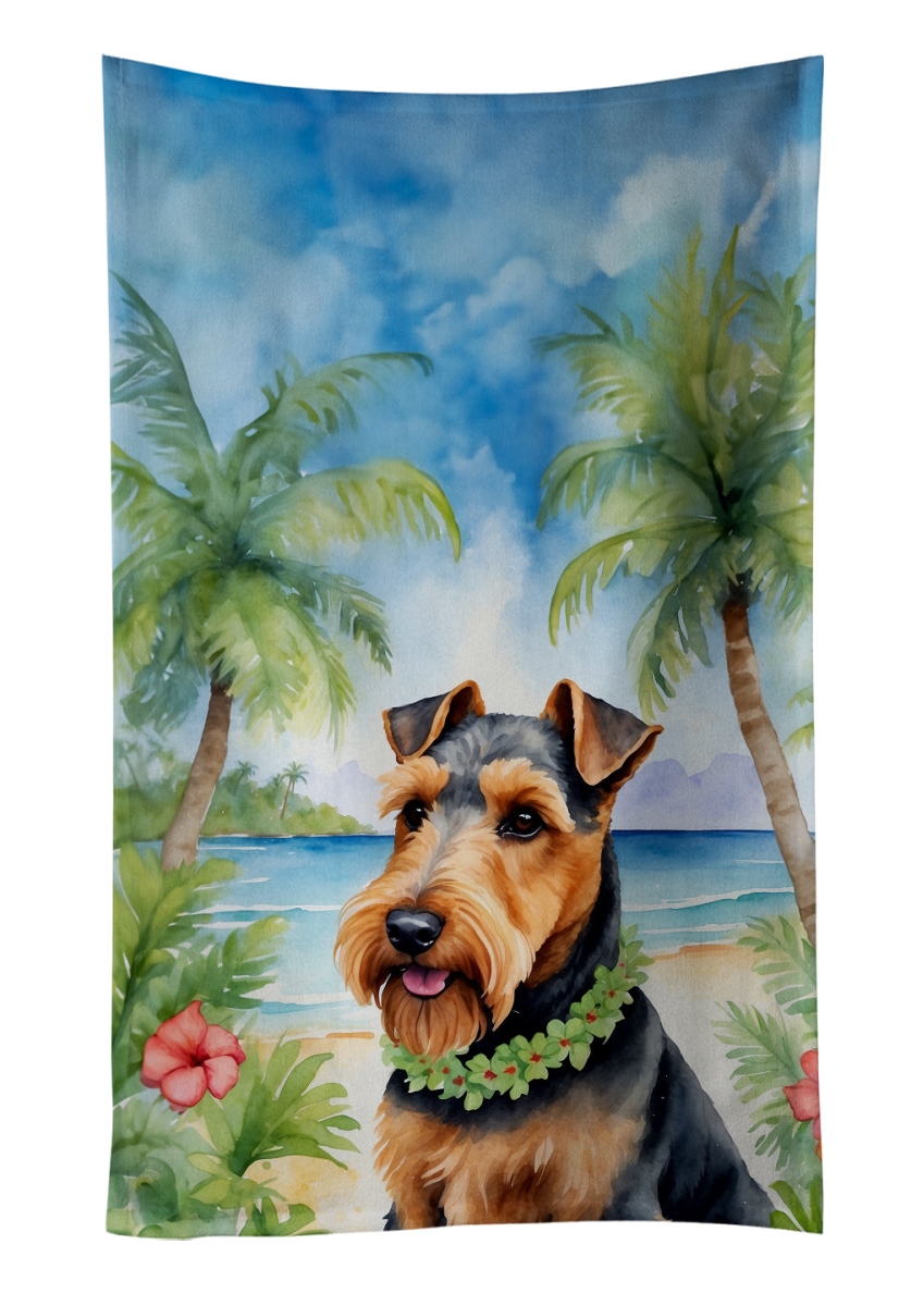 DAC6533KTWL 25 x 15 in. Welsh Terrier Luau Kitchen Towel