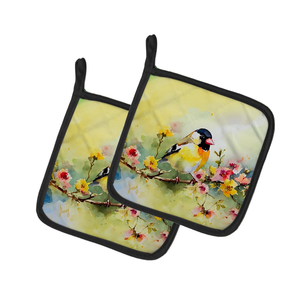 DAC3224PTHD 7.5 x 7.5 in. Goldfinch Pot Holders - Set of 2
