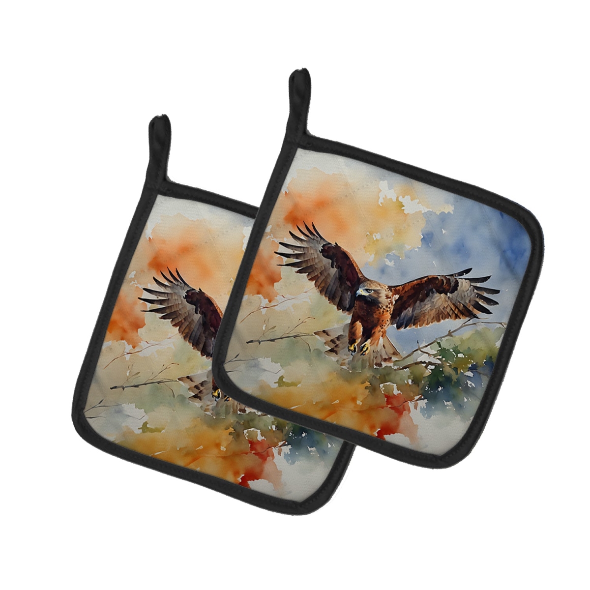 DAC3231PTHD 7.5 x 7.5 in. Hawk Pot Holders - Set of 2