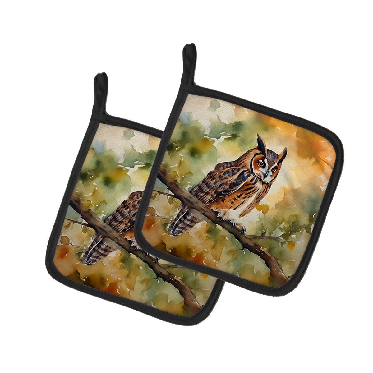DAC3234PTHD 7.5 x 7.5 in. Long-Eared Owl Pot Holders - Set of 2