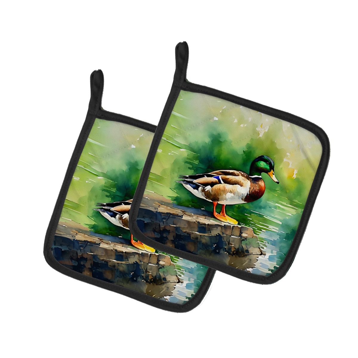 DAC3236PTHD 7.5 x 7.5 in. Mallard Pot Holders - Set of 2