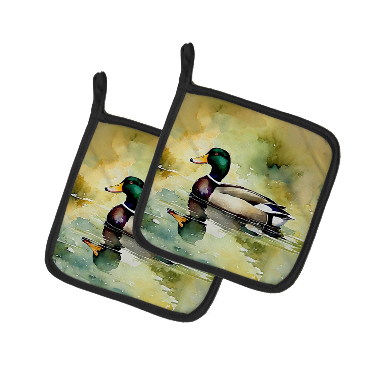 7.5 x 7.5 in. Mallard Pot Holders - Set of 2