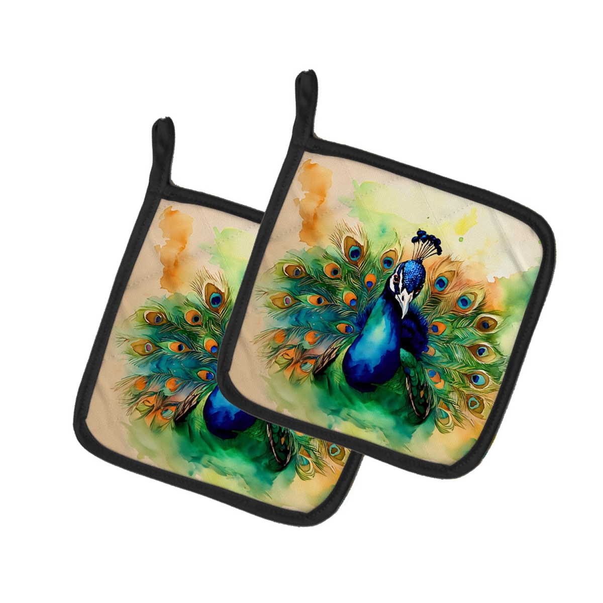 DAC3248PTHD 7.5 x 7.5 in. Peacock Pot Holders - Set of 2