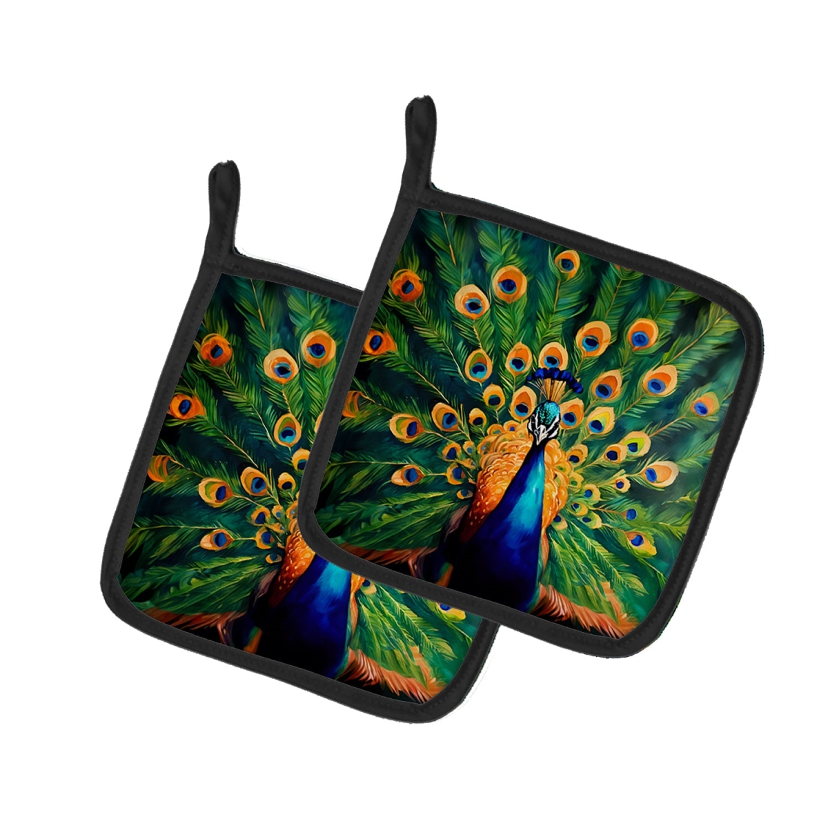 DAC3250PTHD 7.5 x 7.5 in. Peacock Pot Holders - Set of 2